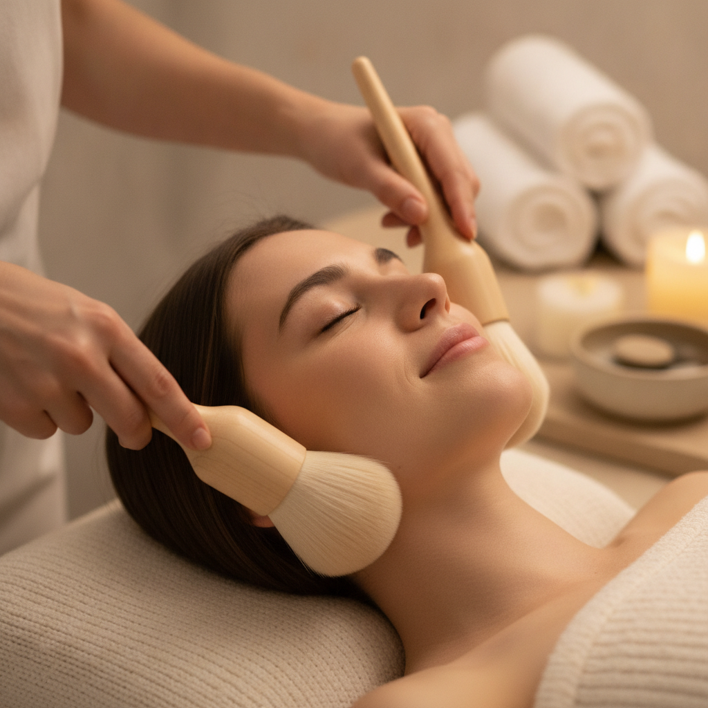 Massage douceur aux pinceaux